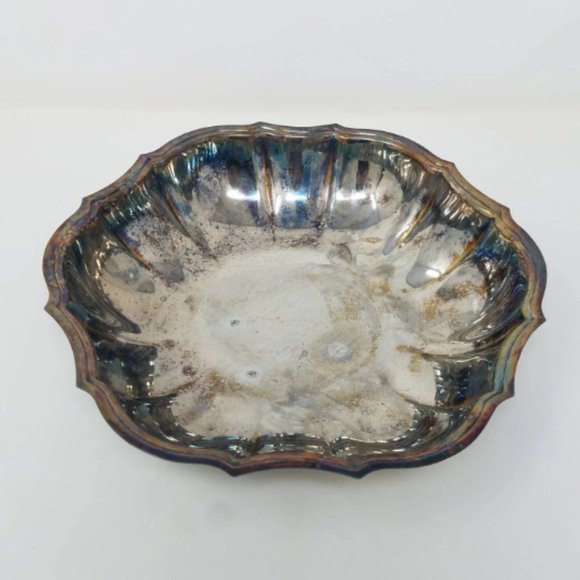 Vintage Scalloped Low Profile Silver Bowl International Silver Company - Picture 4 of 9